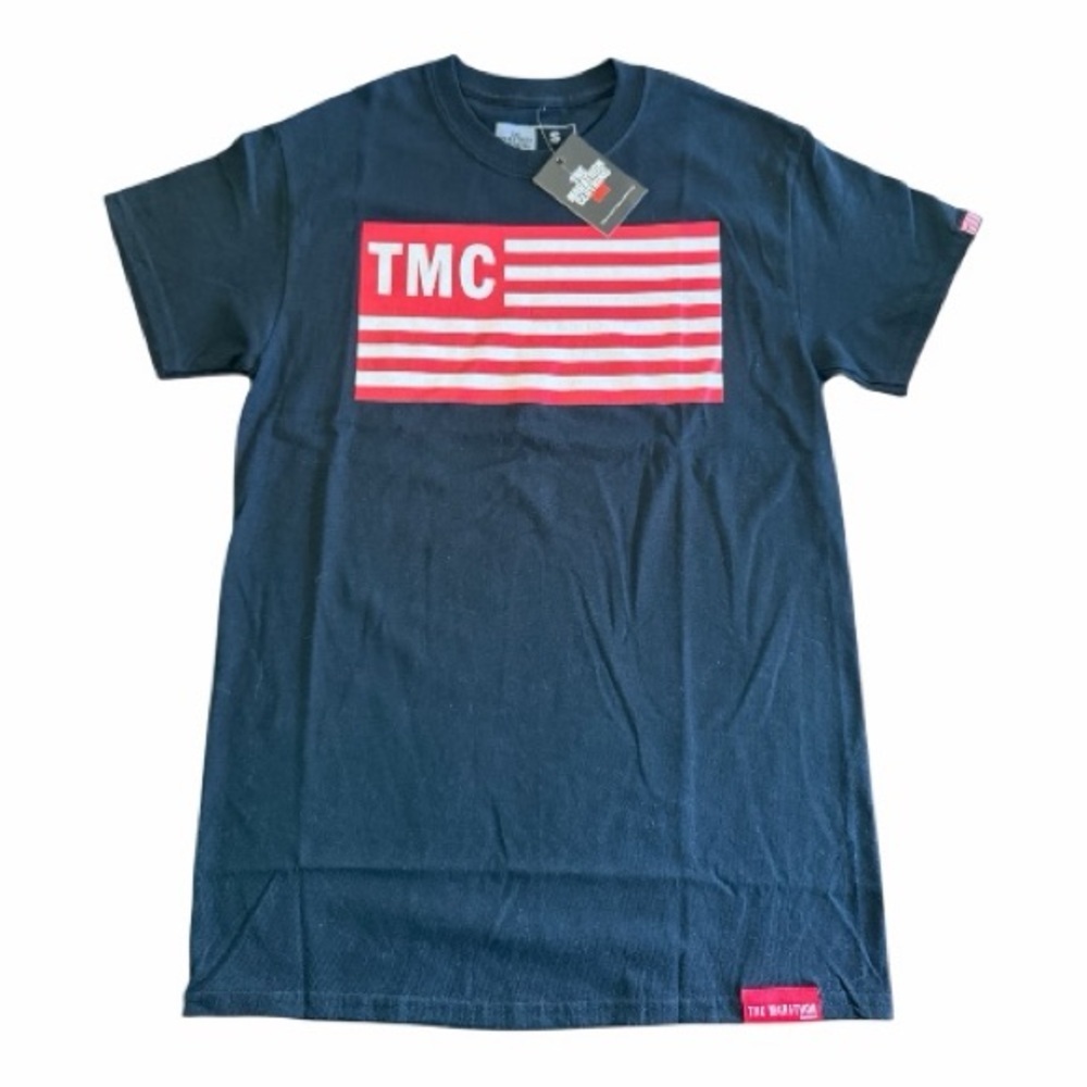 The Marathon Clothing Black T-Shirt with Red and White TMC Logo. Small. NWT